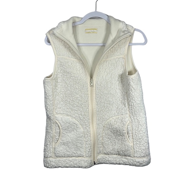 Weatherproof Cream Sherpa Zip Up Vest Women’s - Picture 2 of 5